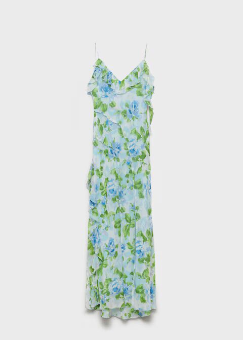 Vestido estampado floral volantes.