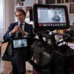 Aznar durante su intervención para esta serie documental con alma de thriller político