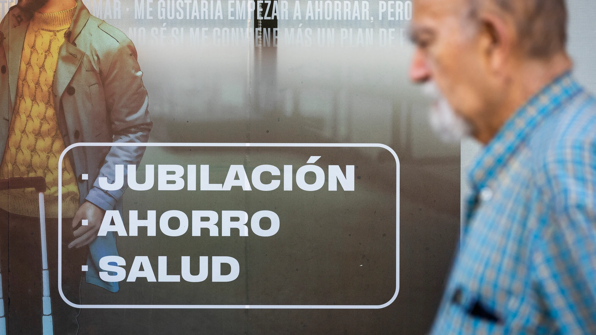 Cartel de seguros con la palabra jubilación.