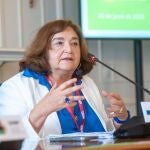 Lapresidenta de Asociación Española de Energía Eléctrica (aelec), Marina Serrano, durante su intervención en el curso de economía organizado por la APIE en la Universidad Menéndez Pelayo de Santander, a 26 de junio de 2025.