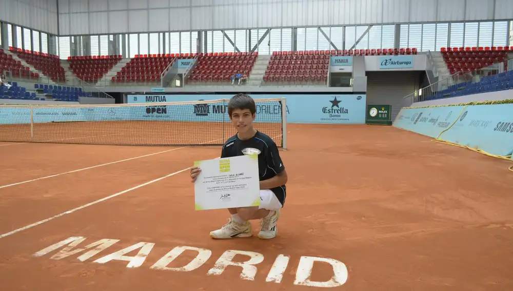 Alcaraz, en 2015, cuando ganó el Mutua Madrid Open sub 12
