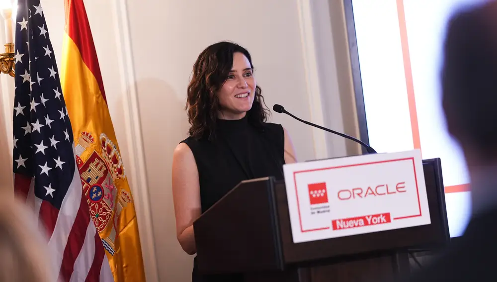 La presidenta de la Comunidad de Madrid, Isabel Díaz Ayuso, anuncia un nuevo proyecto con Oracle para reducir las listas de espera con IA