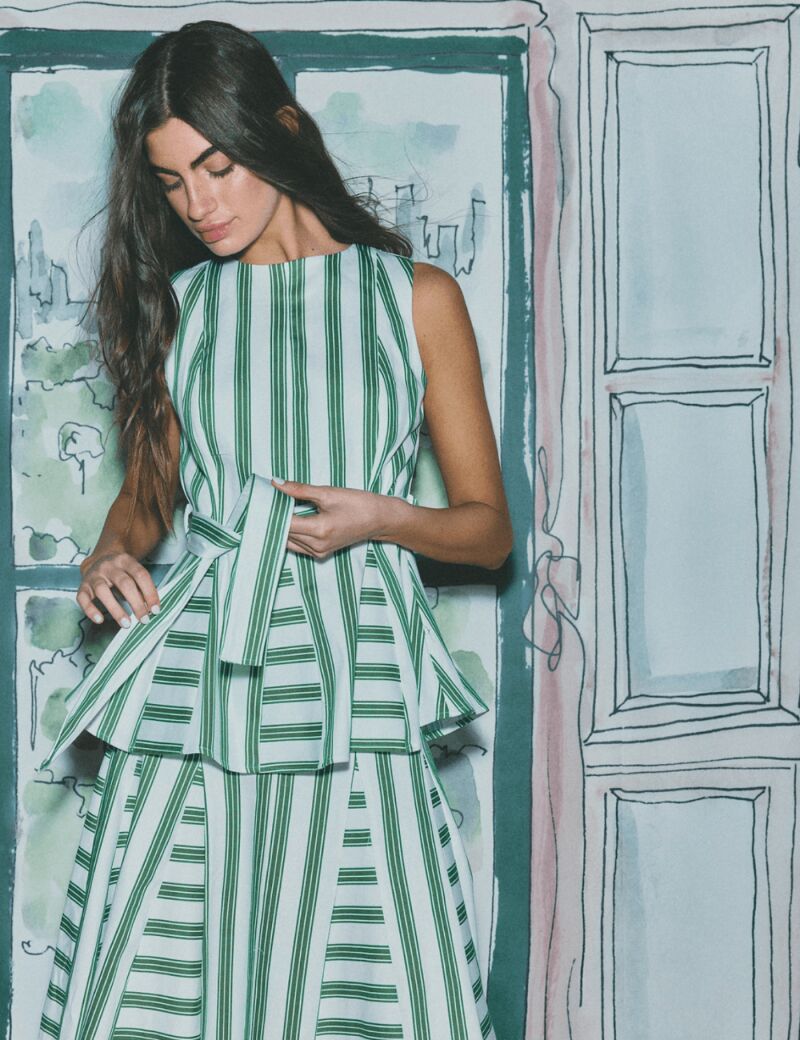Habari green stripes top.