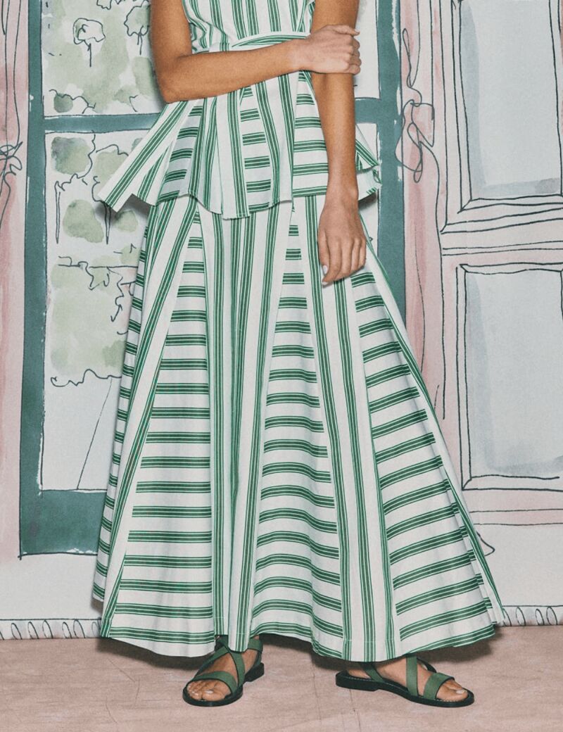 Zanzíbar green stripes skirt.