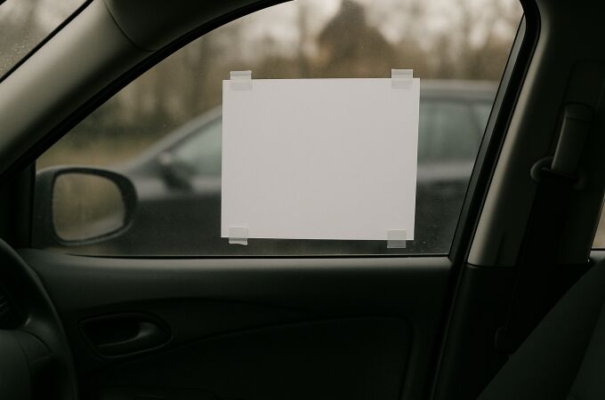 El simple cartel que puede costarte 1.000 euros si lo pones en el coche