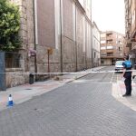 Lugar acordonado por los policías locales
