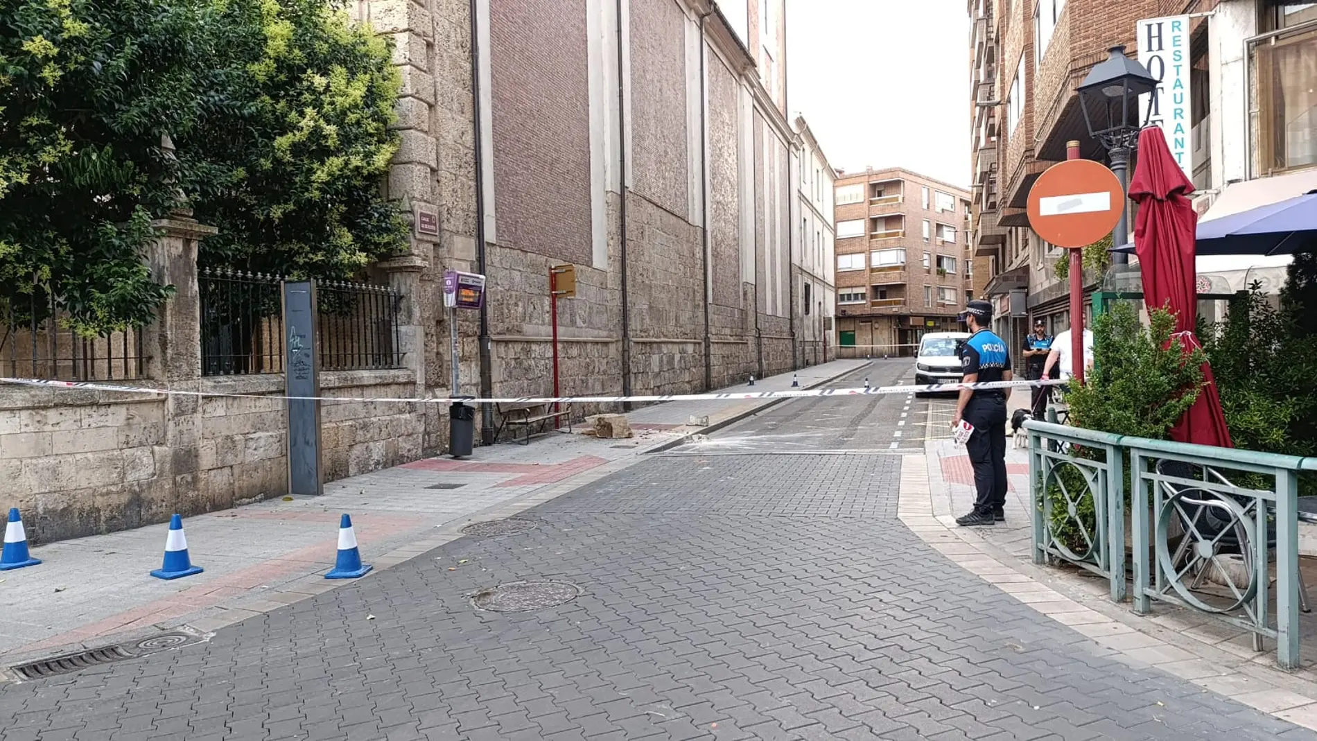 Lugar acordonado por los policías locales