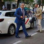 El ex secretario de organización del PSOE, Santos Cerdán, a su llegada al Tribunal Supremo en Madrid