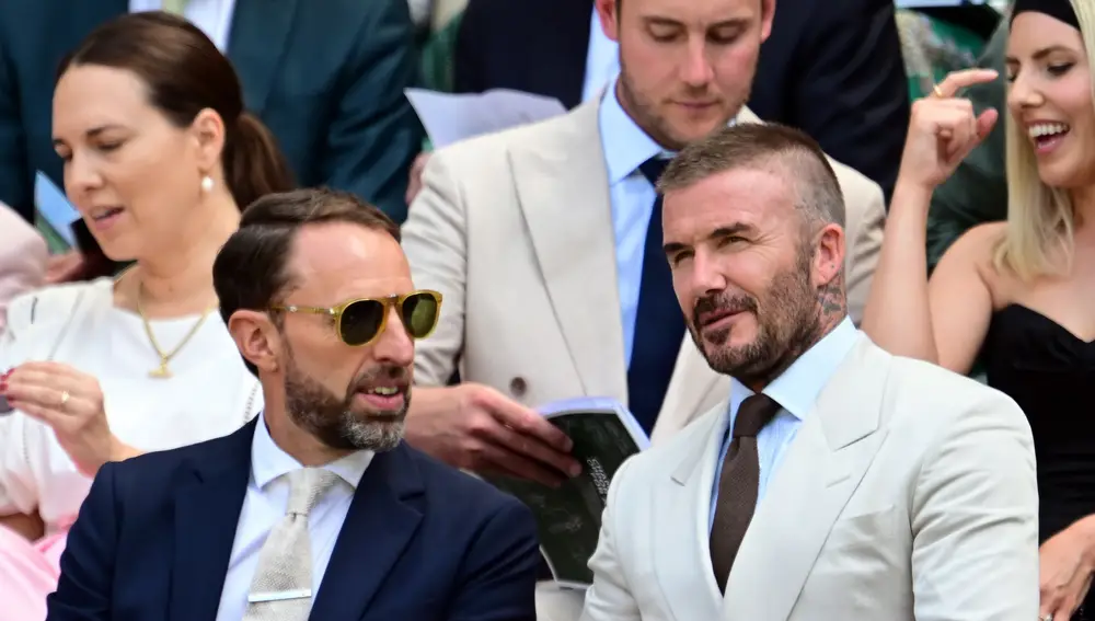 David Beckham y Gareth Southgate en Wimbledon