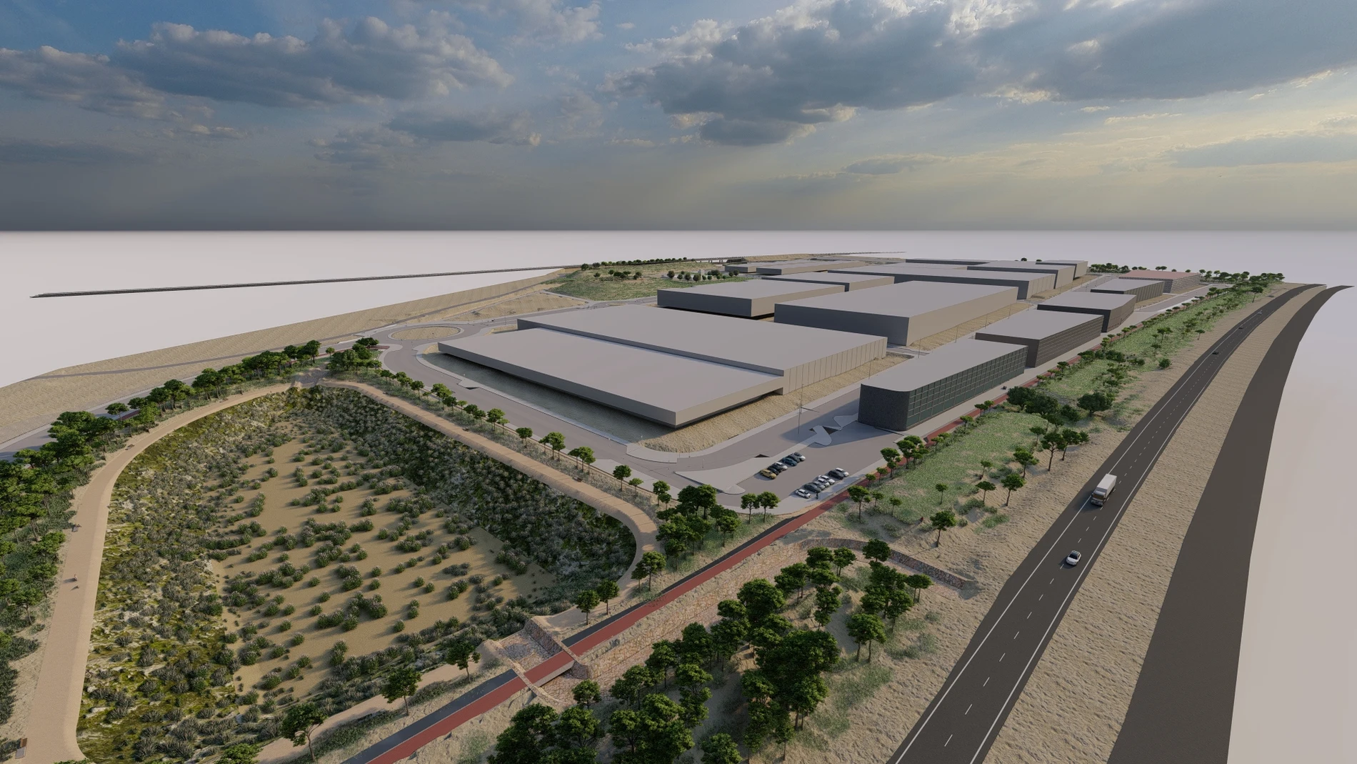 Recreación de la ampliación del Parque Empresarial de Elche (Alicante)