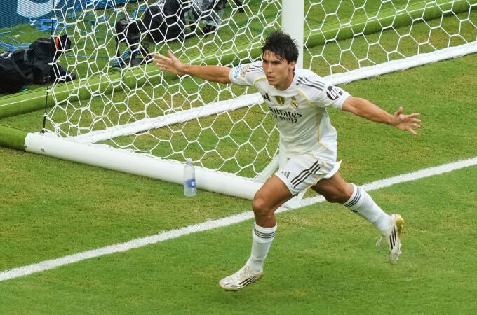 Gonzalo García celebra su gol a la Juventus en el Mundial de Clubes