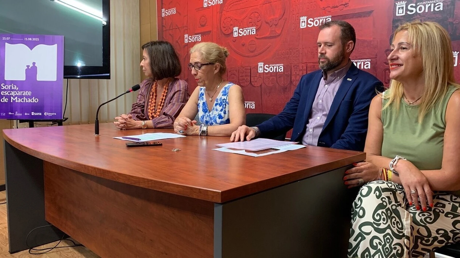 De izda a dcha, Pettit, Valdenebro, Montaño y De Gregorio presentan 'Soria, escaparate de Machado'EUROPA PRESS01/07/2025