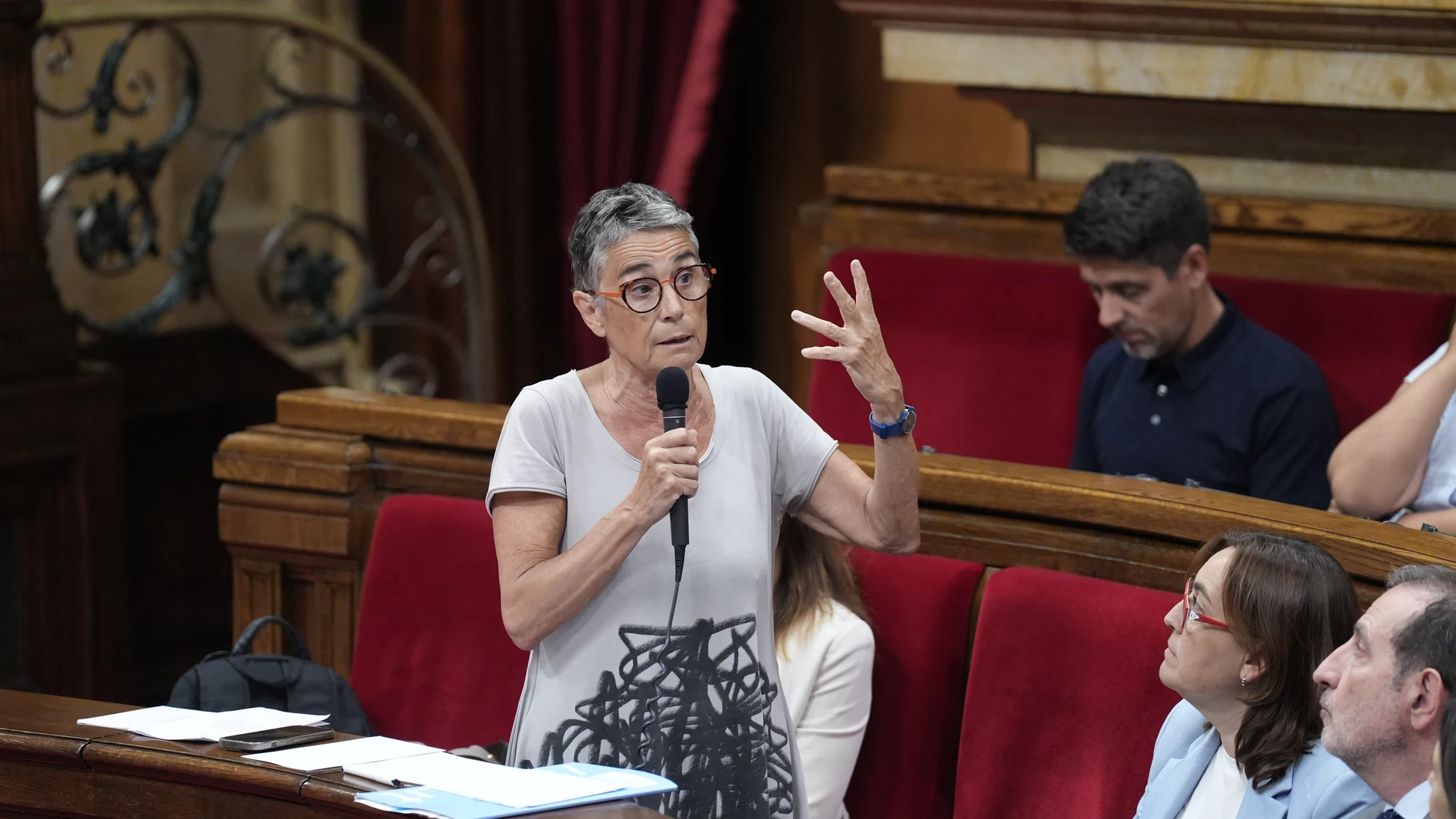 La consellera de Salud de la Generalitat, Olga Pané, en el pleno del Parlament. DAVID ZORRAKINO - EUROPA PRESS 01/07/2025