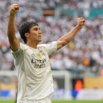 Gonzalo García celebra un gol durante el Mundial de Clubes