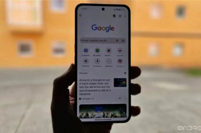 La app de Google Chrome en un smartphone Android