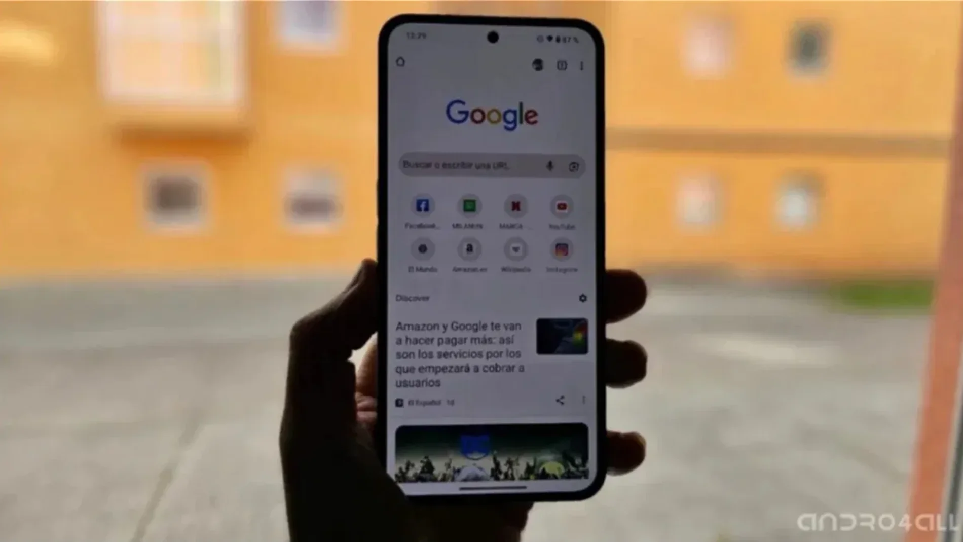 La app de Google Chrome en un smartphone Android