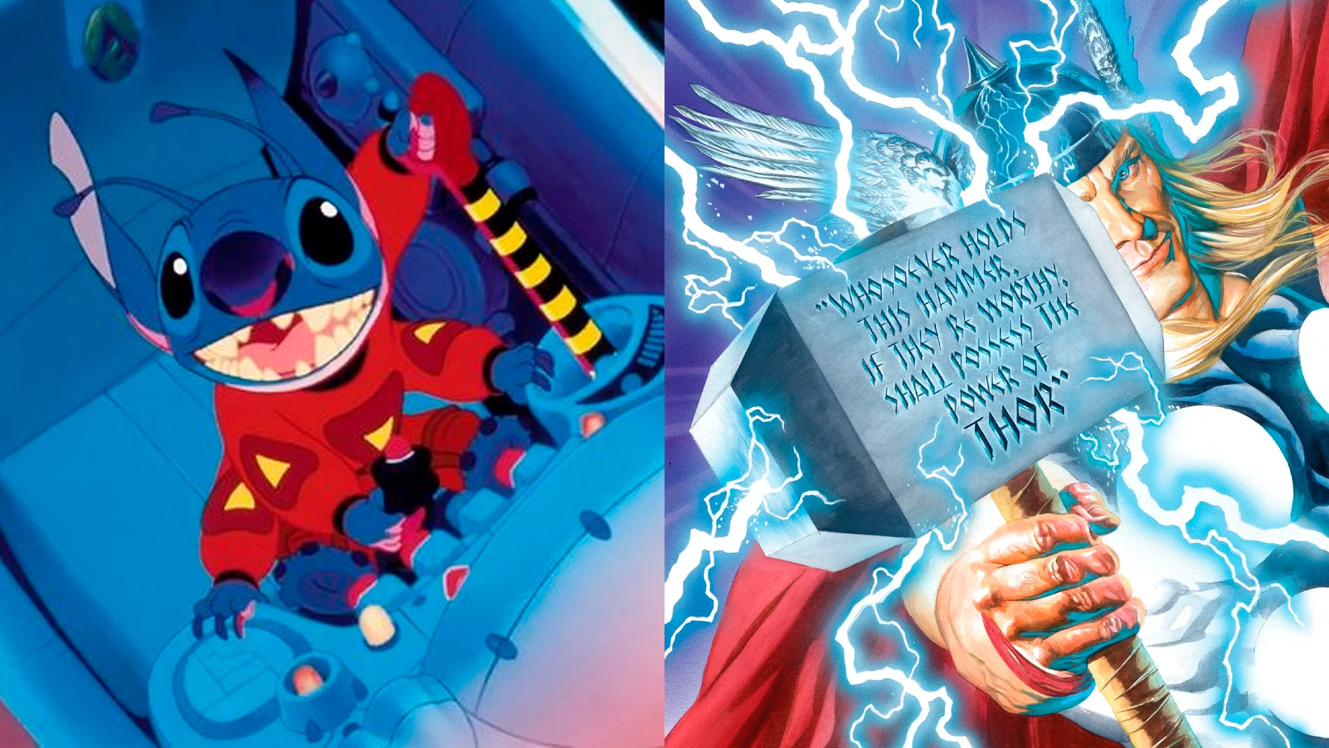 Stitch se une al selecto grupo de los dignos de empuñar el martillo de Thor