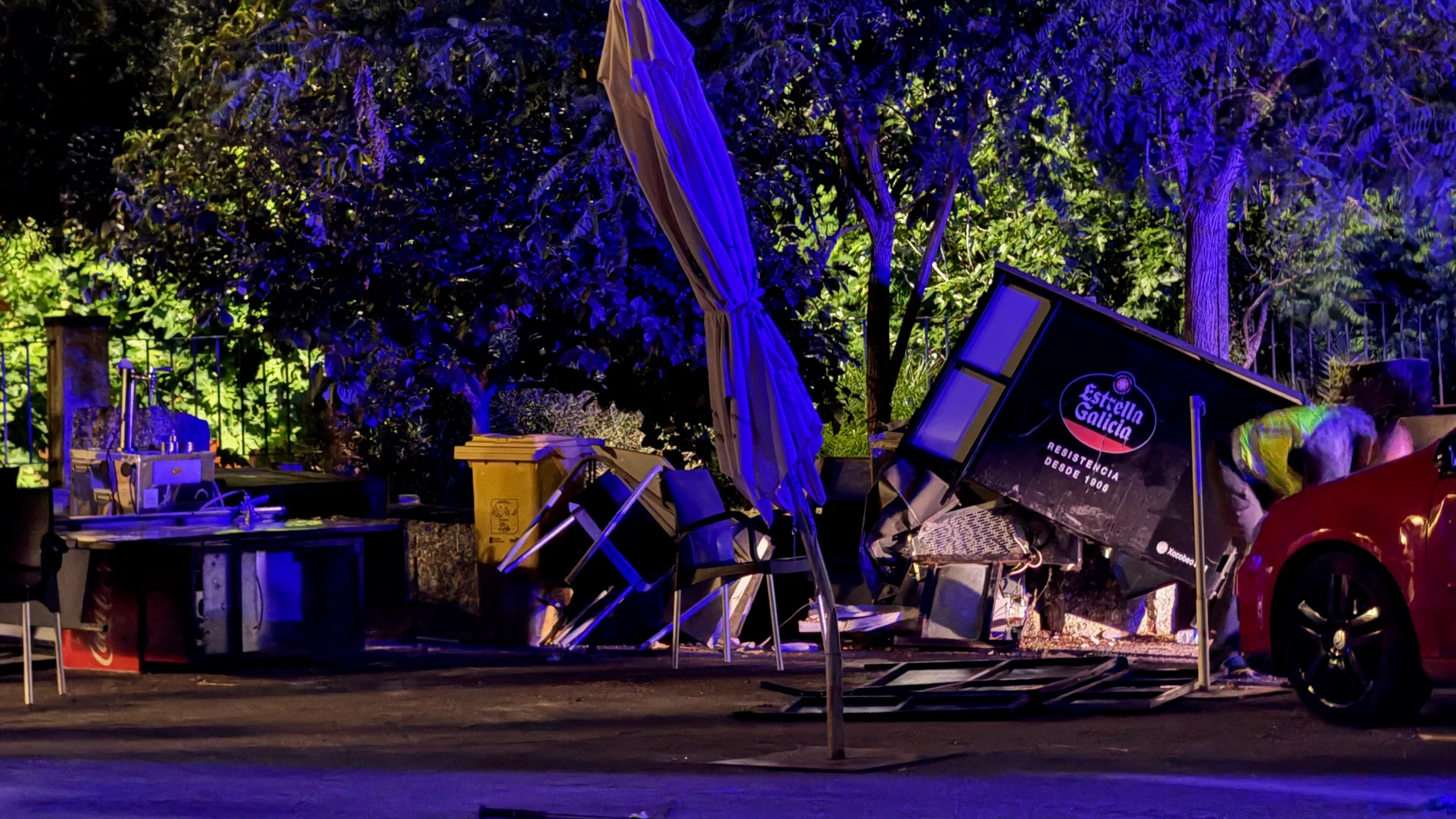 Santiago de Compostela, 01/07/2025.- Imagen del centro recreativo de Artes en la localidad coruñesa de Ribeira en la que una persona ha muerto, tres han resultado heridas graves y seis han sido arrestadas tras una multitudinaria pelea registrada este martes. EFE / Sxenick.