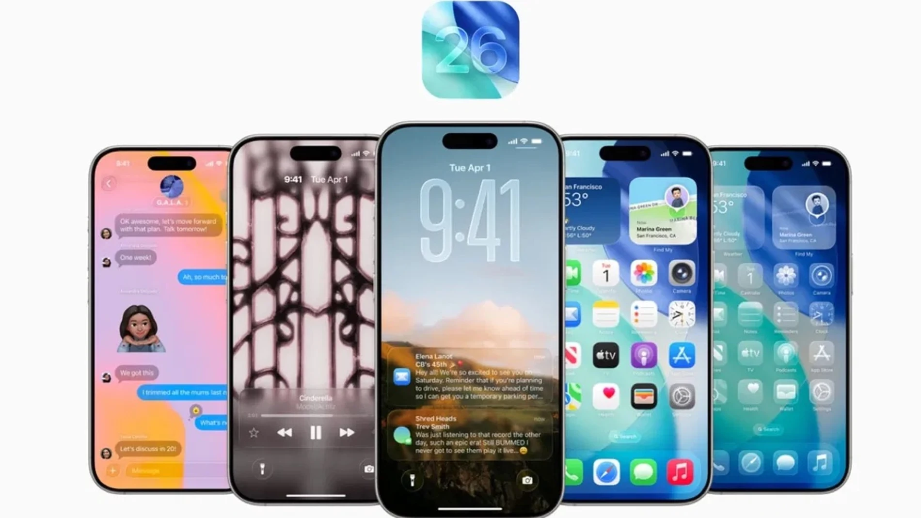 Imagen promocional de las funciones de iOS 26