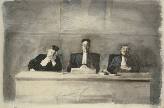 "Los tres jueces", obra pintada por Honoré Daumier