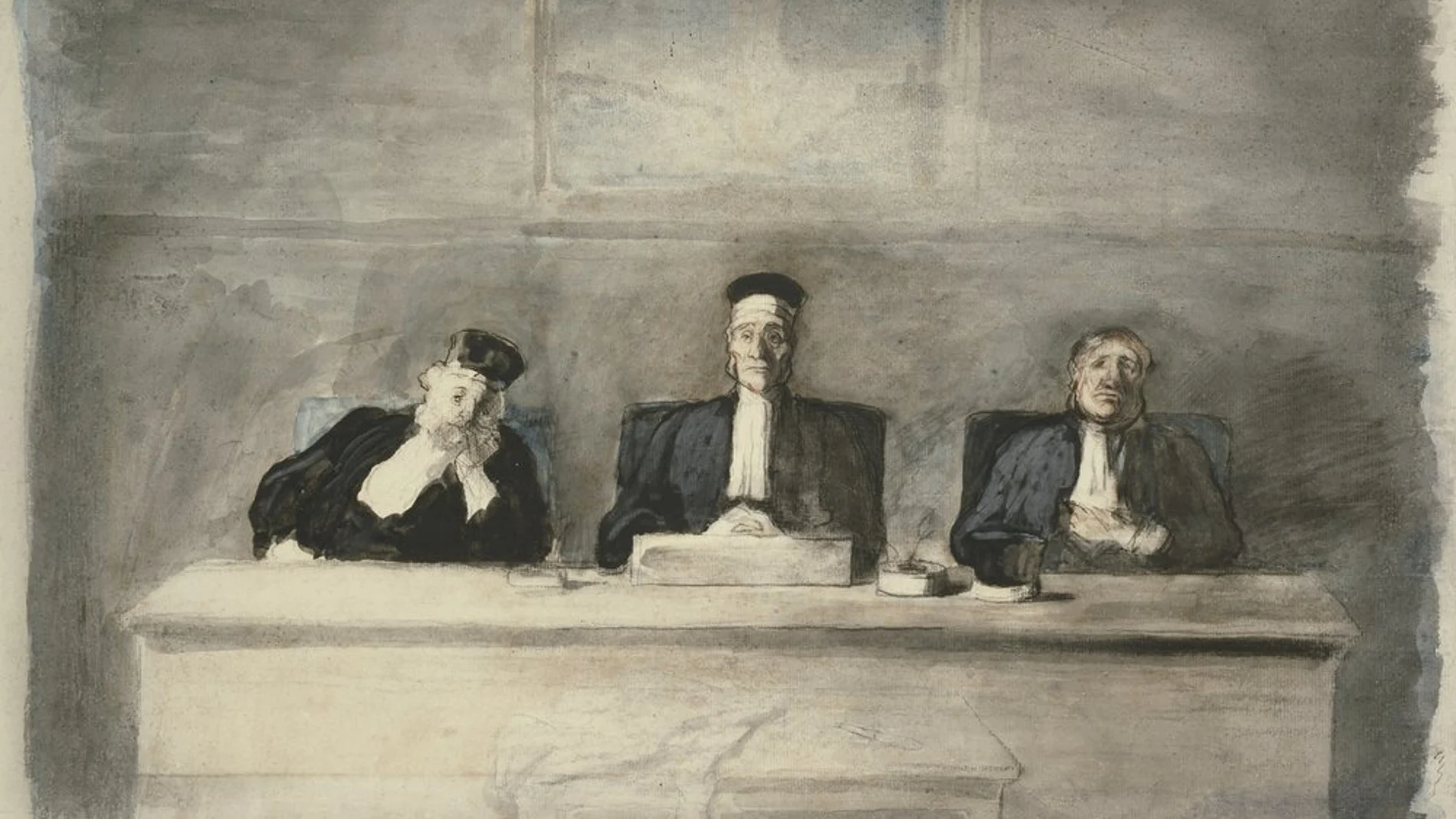 "Los tres jueces", obra pintada por Honoré Daumier