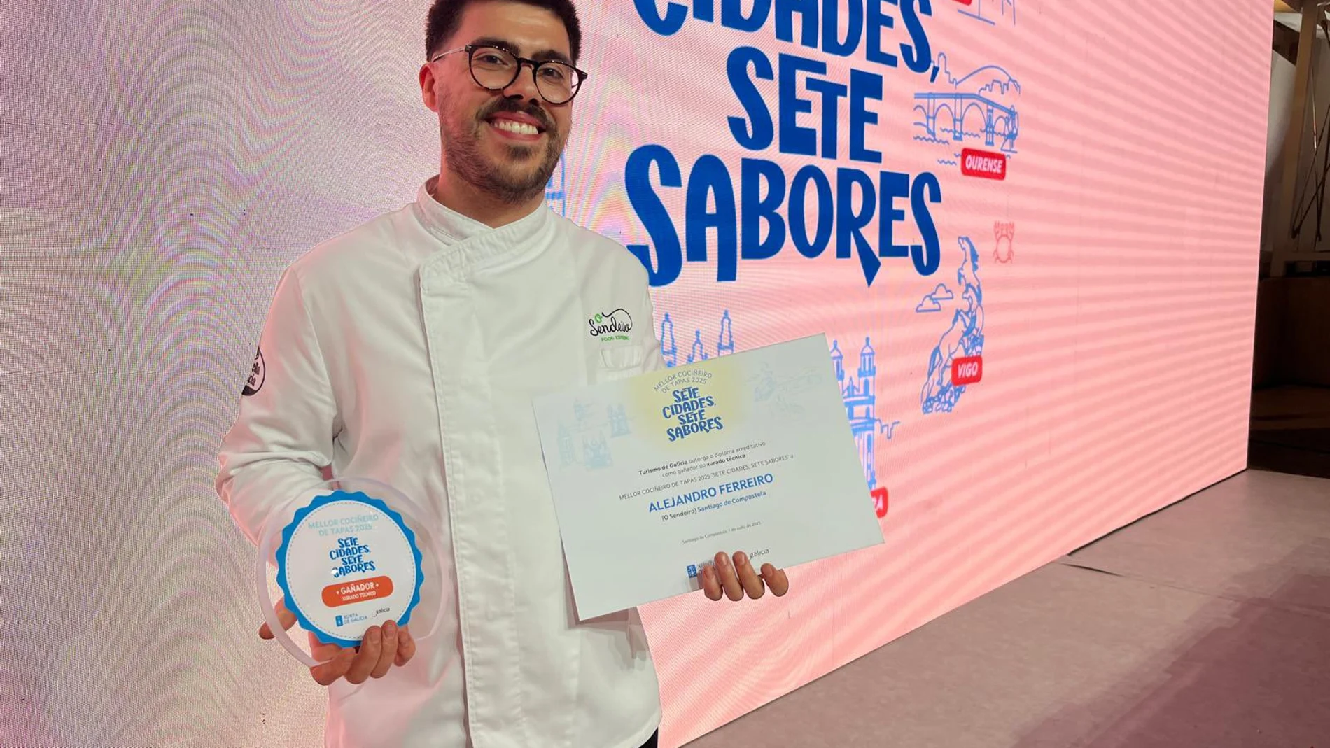 Alejandro Ferreiro, ganador del certámen "Sete Cidades, Sete Sabores".