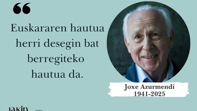 Fallece en San Sebastián a los 84 años el filósofo y pensador Joxe Azurmendi