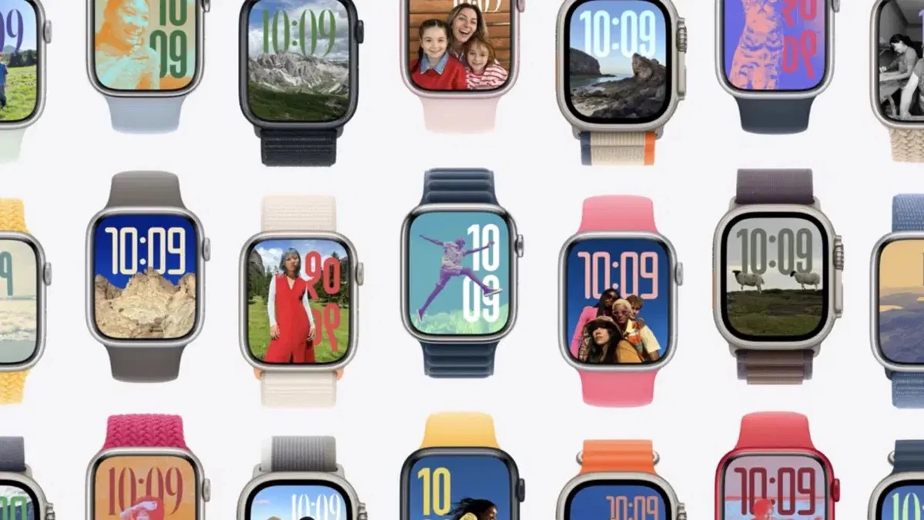 Algunas de las esferas disponibles en watchOS