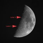 La incidencia del Sol sobre la superficie lunar ha dado lugar a formas curiosas y visibles desde la Tierra