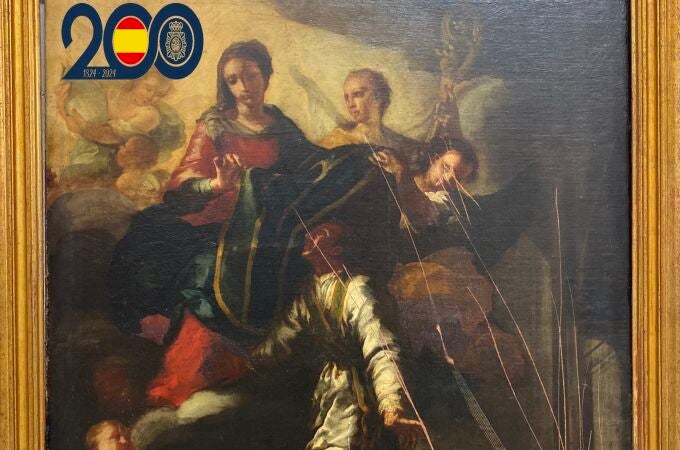 Cuadro 'La imposición de la casulla de San Ildefonso', de autor anónimo, recuperado por la Policía Nacional