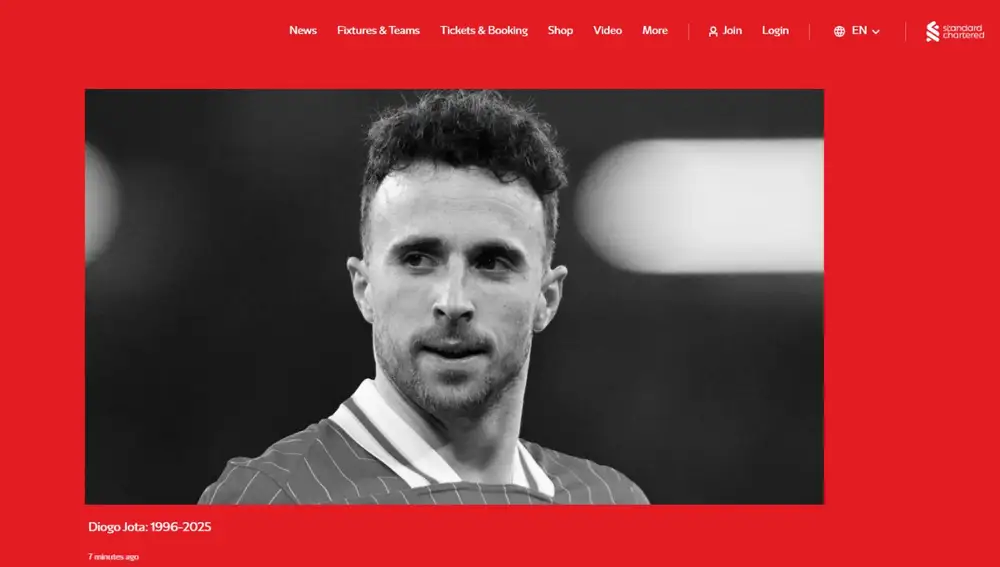 La web del Liverpool