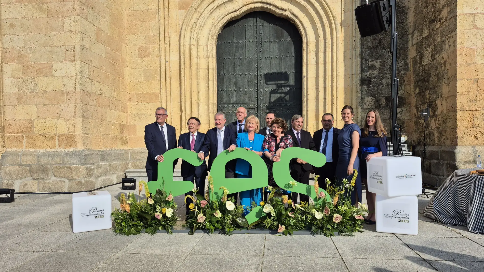 Leticia García y José Luis Sanz Merino en la gala de entrega de los premios al empresario del año en Segovia