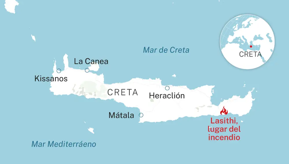 Incendio en Creta