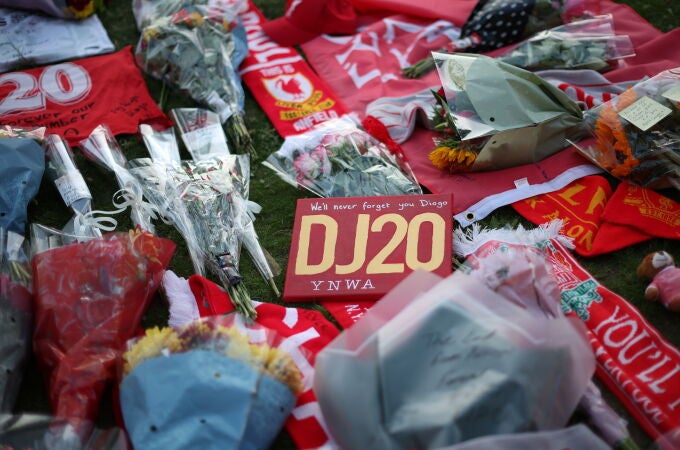 Tributes at Anfield following the death of Diogo Jota