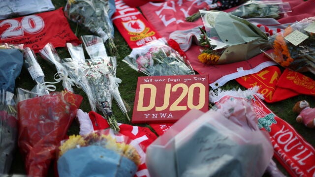 Tributes at Anfield following the death of Diogo Jota