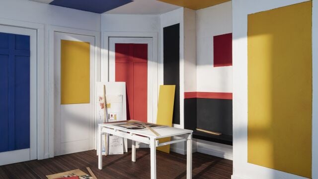  "El país los Lotófagos 3". Solución cromática para una estancia en la casa de Bart de Light en Katwijk aan Zee. Van Doesburg. Destruida. 1919 