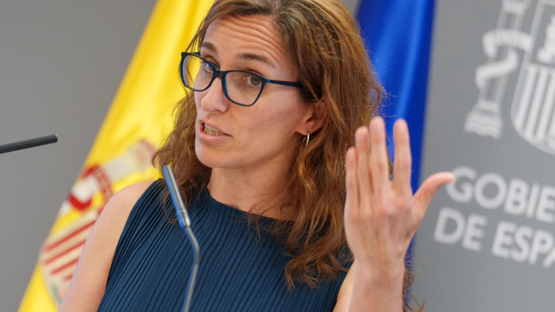 La ministra de Sanidad, Mónica García, en la rueda de prensa posterior al Consejo Interterritorial