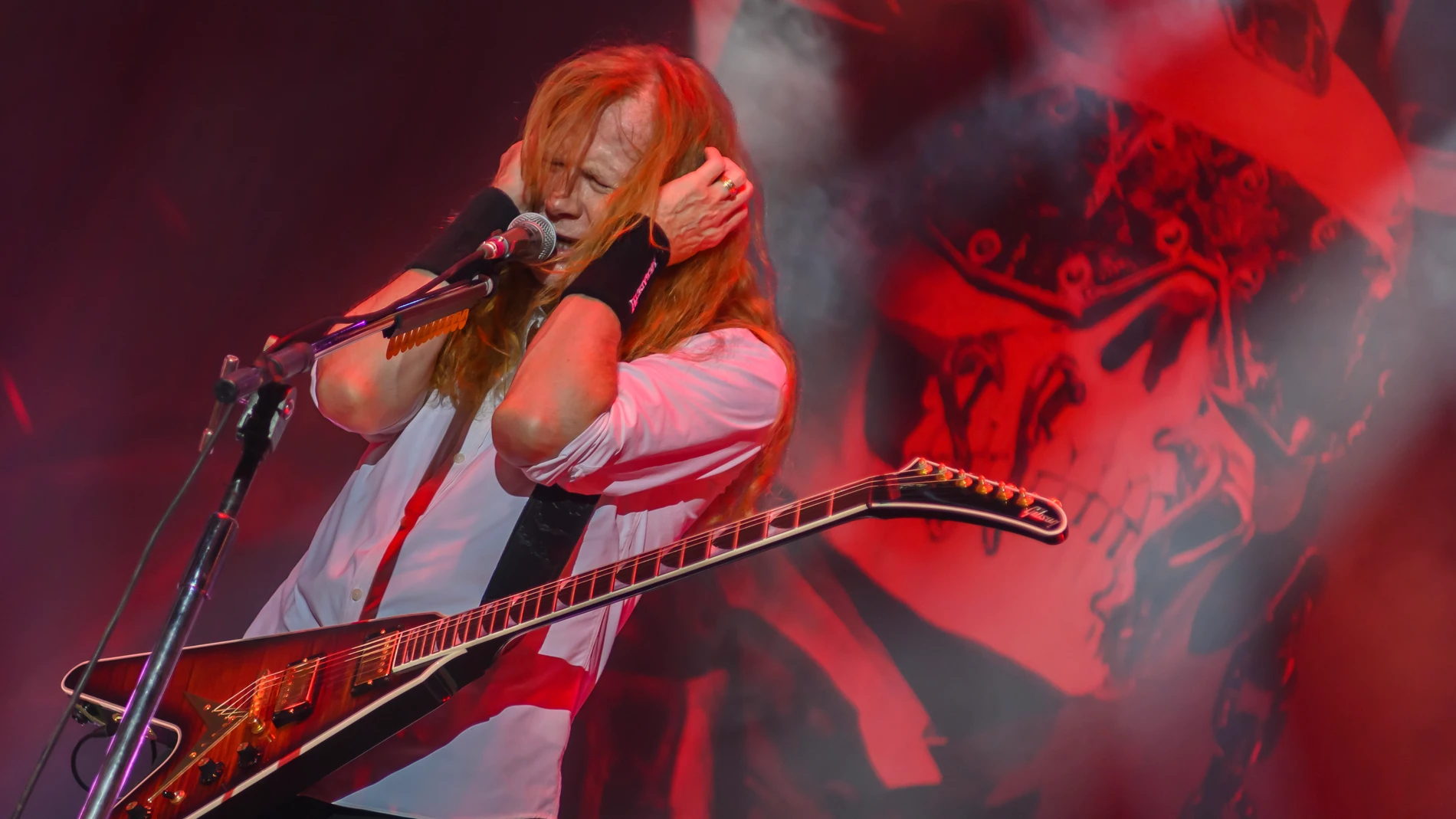 SEVILLA, 04/07/2025.- La banda estadounidense de trash metal Megadeth durante el concierto que han ofrecido hoy jueves incluido en el Icónica Sevilla Fest que se celebra en la capital andaluza. EFE/Raúl Caro