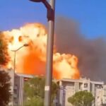 Momento de la explosión de una gasolinera en Roma 