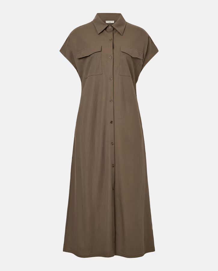 Vestido midi de manga corta.