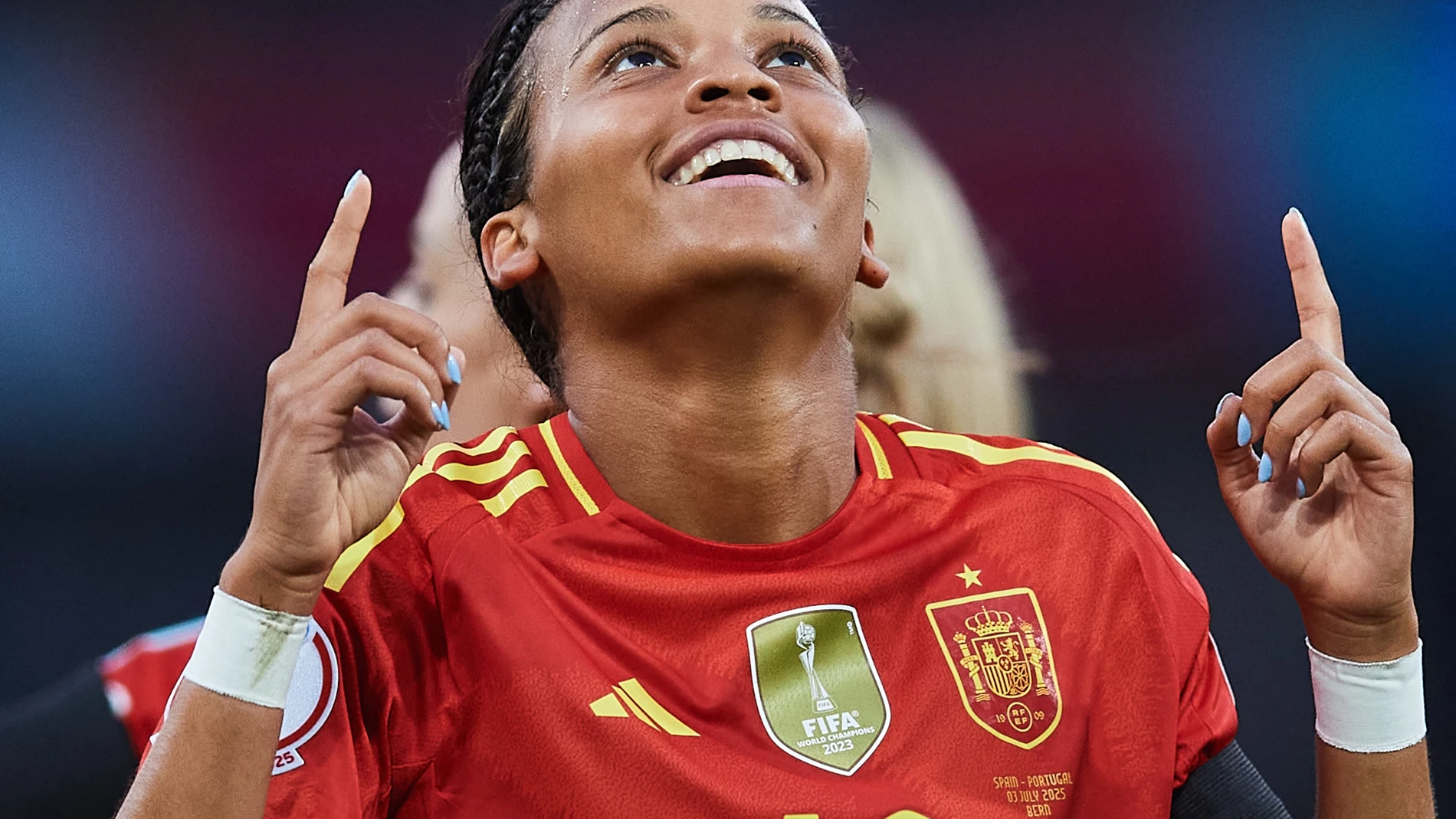 Vicky López celebra un gol con la selección española durante la Eurocopa Femenina de 2025. RFEF / Europa Press 03/07/2025
