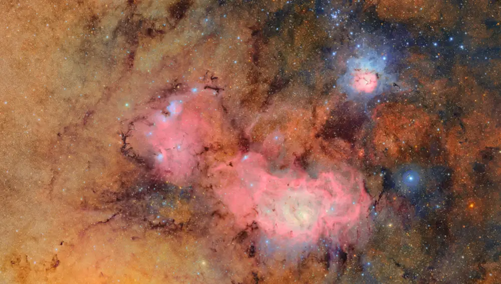 Nebulosas Trífida y Laguna, retratada por el LSST