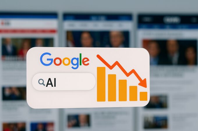 Así está afectando la IA en el Buscador de Google al tráfico de los medios de EE. UU.: caídas de hasta un 40%.