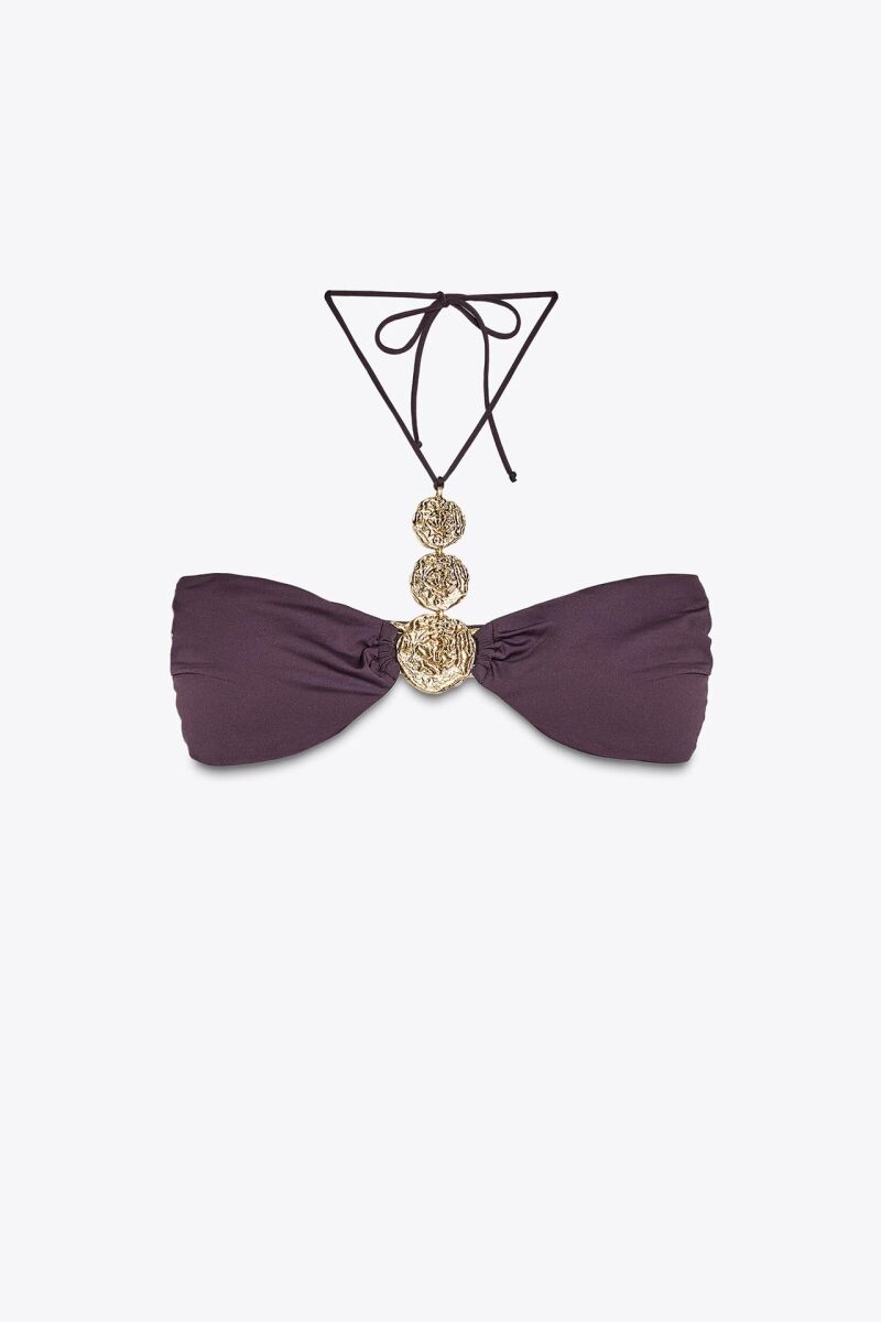 Top bikini halter pinza metálica.