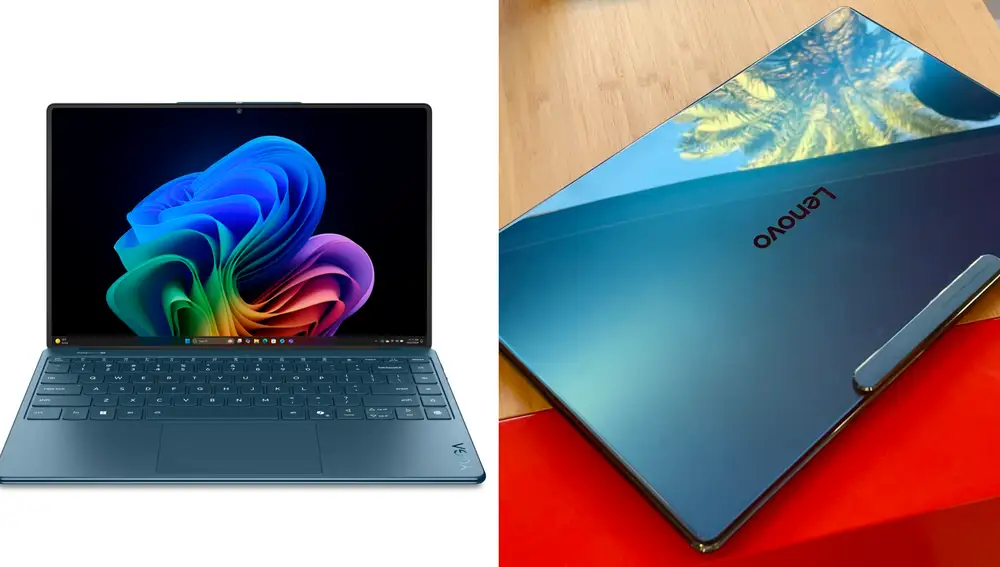 La cubierta de cristal del Yoga Slim 9i, en color verde azulado, es única en el mercado