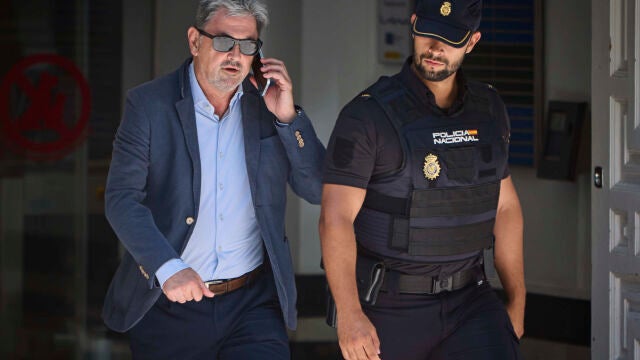 Antxon Alonso presunto socio de Santos Cerdán en la empresa Servinabar a su salida este lunes al Tribunal Supr