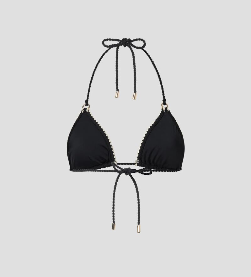 Top de bikini pespunte decorativo.