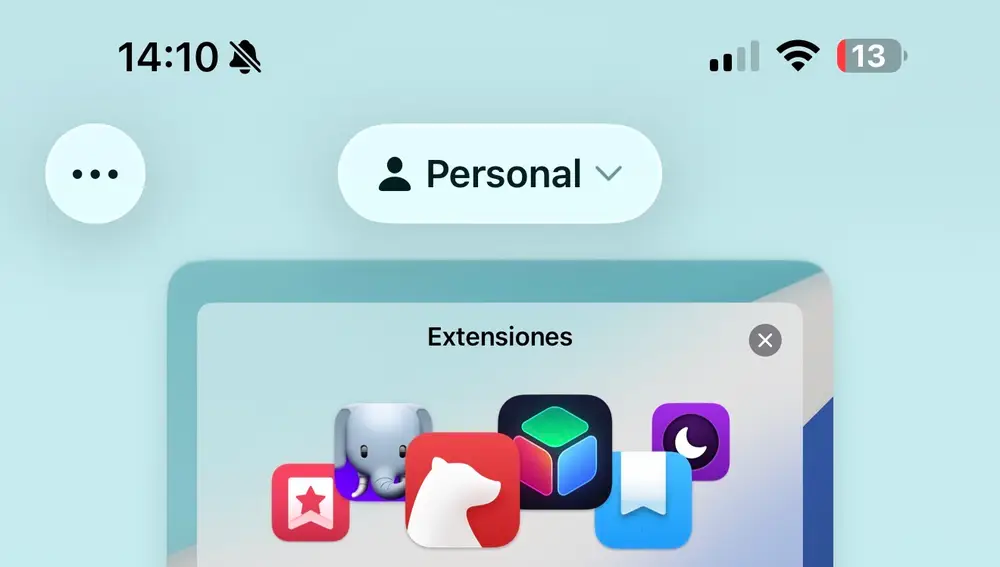 Captura de pantalla de Safari