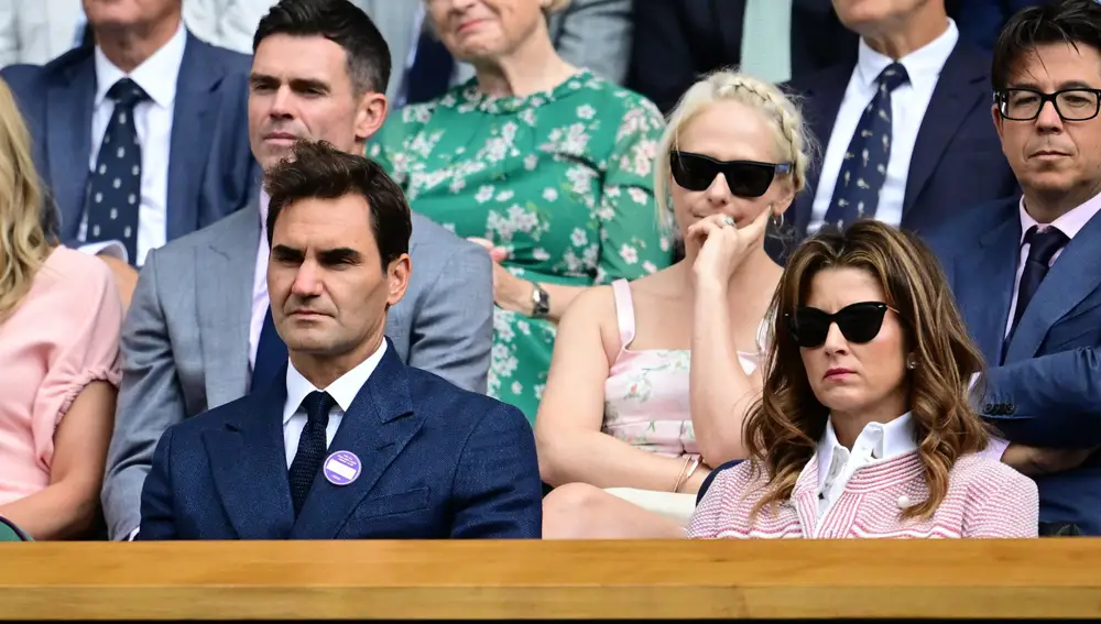 Roger Federer y Mirka Vavrinec en Wimbledon