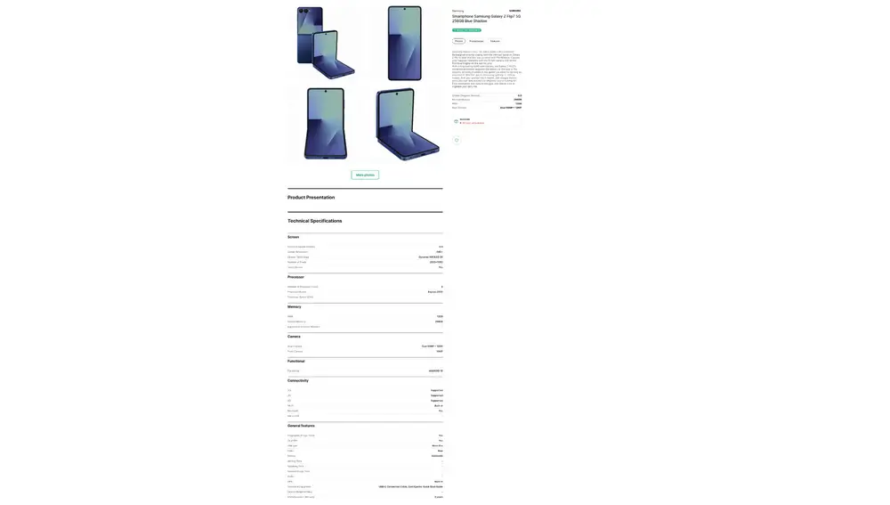 Las prestaciones del futuro Samsung Galaxy Z Flip7